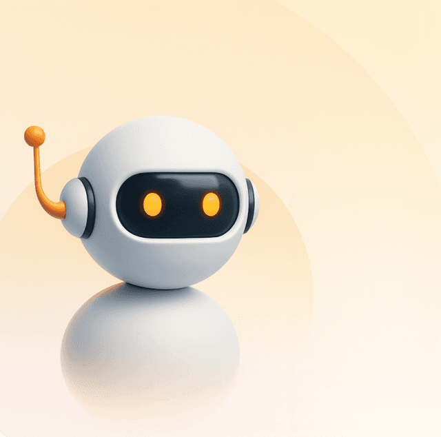 Floating AI agent robot illustration