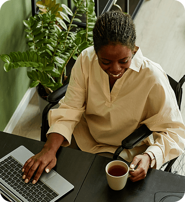 Team celebrating together in an office