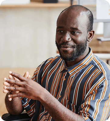 Team reviewing business data together