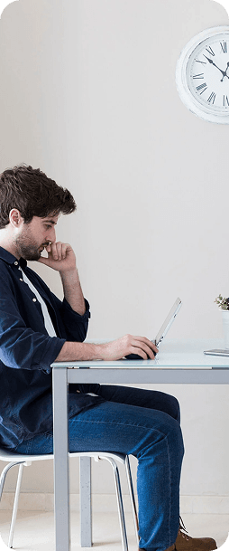 Man sitting at desk