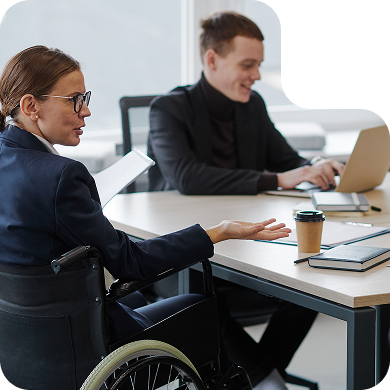 Professional working at computer